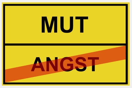 Schild Mut/Angst
